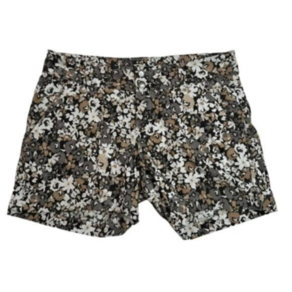 Columbia | Tan White & Black Floral Print Shorts Size 4